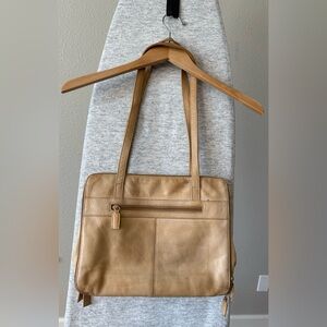 Tignanello Tan Leather Laptop Tote Work Shoulder Bag Organizer